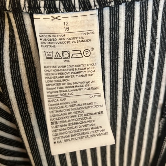 Black and White Striped GAP Dress (Size 12) - Picture 5 of 5